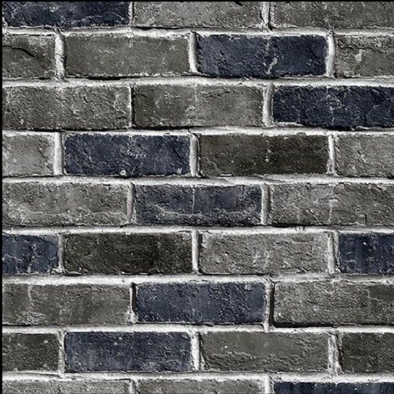复古中式灰色砖纹墙纸非自粘饭店餐馆3立体红色砖头砖块壁纸