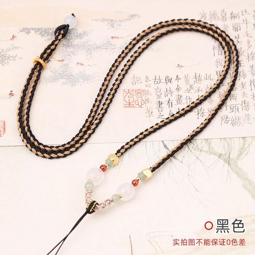 玉佩吊坠挂绳iy编织蜜蜡佛牌配饰挂件绳手工四股辫男女项链