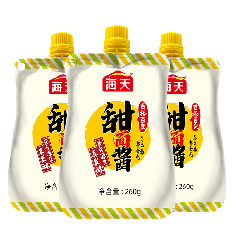 海天甜面酱260g挤挤装家用北京烤鸭蘸酱炸酱面手抓饼东北蘸酱料,粮油调味/速食/干货/烘焙,酱类调料,淘宝优惠券,粉丝福利购,淘宝优惠卷