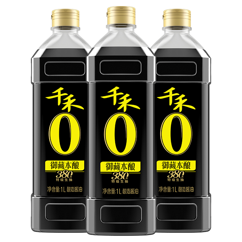 千禾380天1L零添加酱油无碘生抽