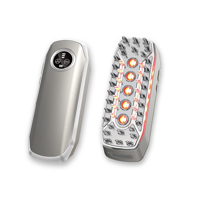 爆款LLLT激光生发梳红外线EMS头皮护理便携式震动按摩经络导液梳