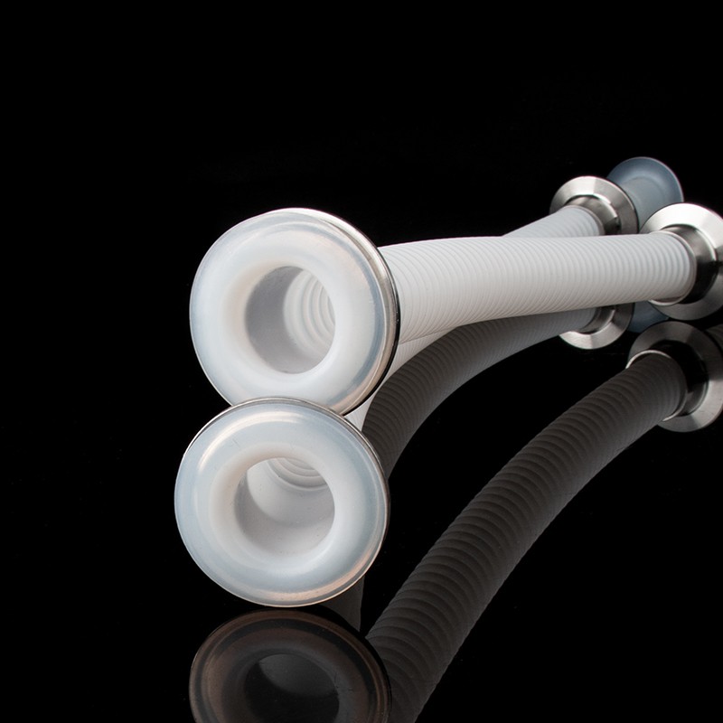 四氟翻边纯四氟卫生卡盘波纹软管DN15 20 25 32铁氟龙波纹管法兰