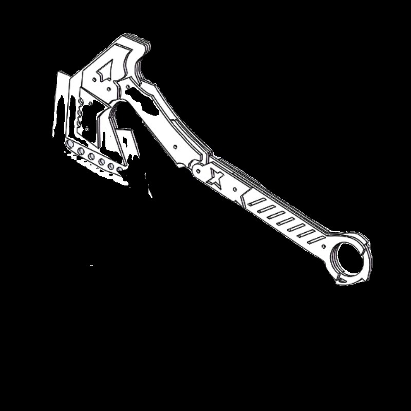 网红CF穿越火线战斧不锈钢摆件CAD激光切割线切割手下料模型图纸