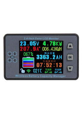 2022升级无线电压电流表 库伦计库仑计电池电压电量显示器显示表