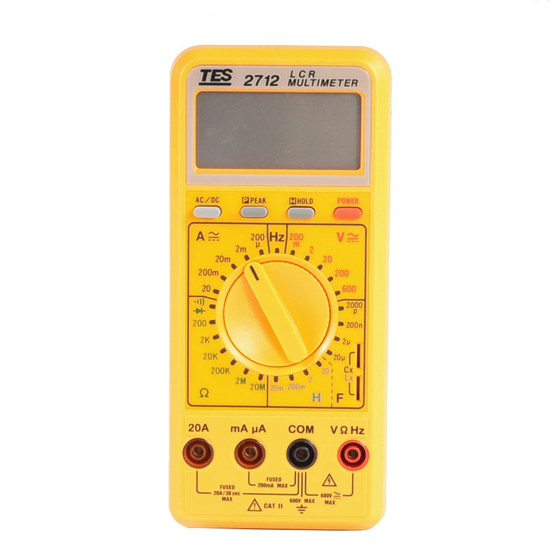 台湾进口TES2712数字万用表高精度耐用手持兆欧表电桥LCR测试仪表