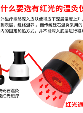 电热砭石温灸仪家用通阳罐远红外艾灸盒 磁能热疗红光刮痧经络通