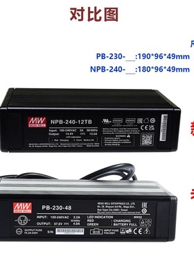 明纬开关电源PB-230-12/24/48带PFC优化三段式铅酸电池充电器230W