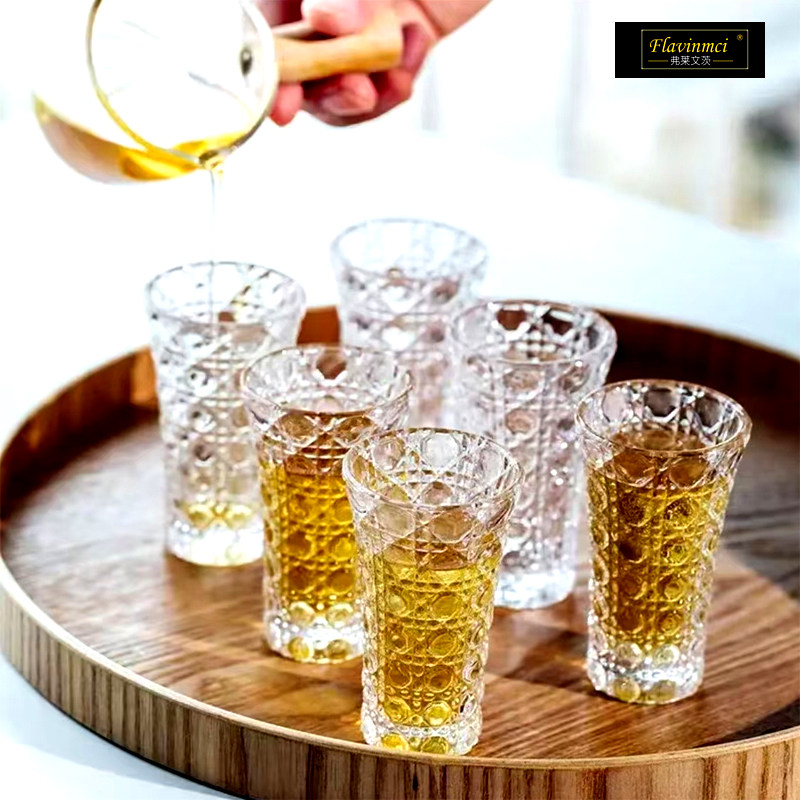 弗莱文茨水晶玻璃精刻白酒杯