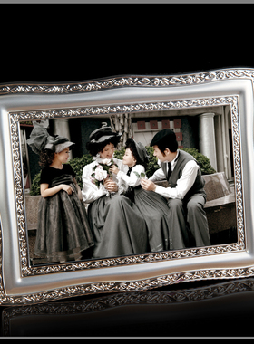 弗莱文茨可定制ogo金属相框摆台6寸7寸8寸10寸欧式挂墙相架摆台