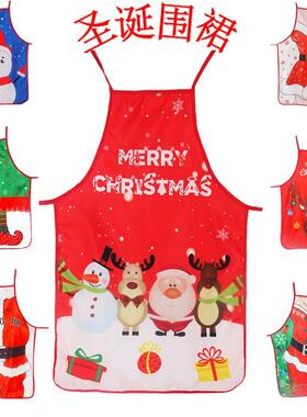 Christmas fabric color printing decoration apron圣诞围裙