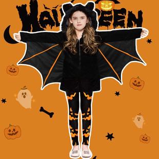 Bat Costume Cape Cloak Outfit Halloween Performance Kids