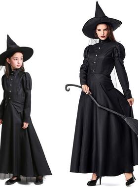 HalloweenBlack Witch Parent Child Costume万圣节女巫黑色服