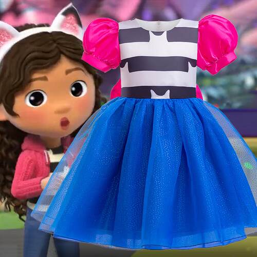 Halloween girls' bow dress and mesh skirt万圣节童装礼服裙