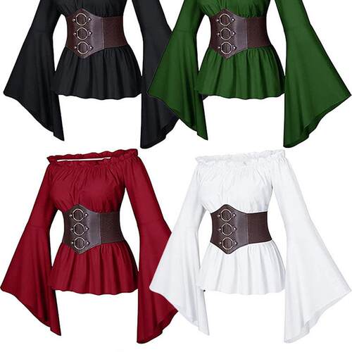 Halloween Womens Pirate Shirt万圣节女式海盗衬衫服表演服