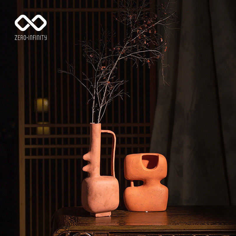 侘寂风秋色花器陶瓷创意摆件民宿