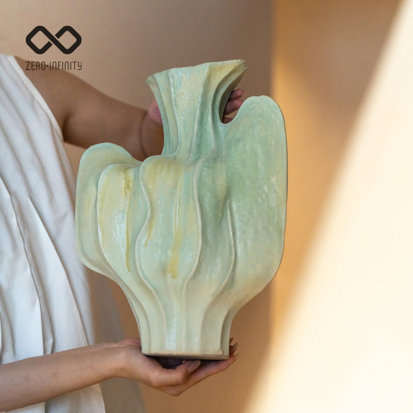 中古风春色手作花器法式艺术花瓶