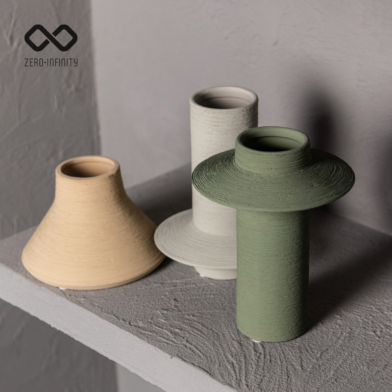 复古简约拉丝花器家居民宿侘寂风