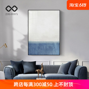 饰画黑白蓝色极简玄关当代工业风壁画客厅墙面现代抽象 新中式 装