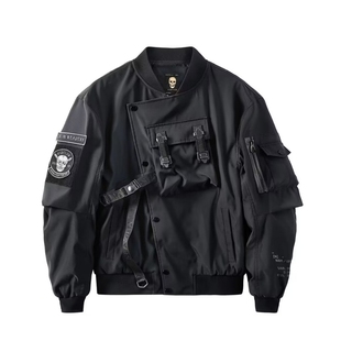 棒球服潮流痞帅工装 嘻哈潮牌短款 外套 春秋季 暗黑系飞行员夹克男士