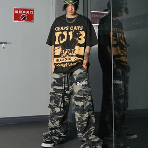 O-DOG 格纹迷彩裤 美式街头男女休闲长裤马赛克格纹街舞odog
