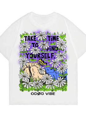 O-DOG 小雏菊印花短袖 酷潮街头印花美式休闲限定透气街舞odog