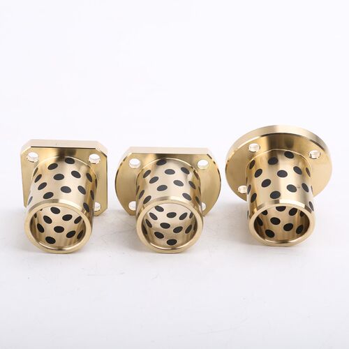法兰石墨铜套无油衬套圆法兰LMF方LMK切边LMH12 16 20-50内铜外钢