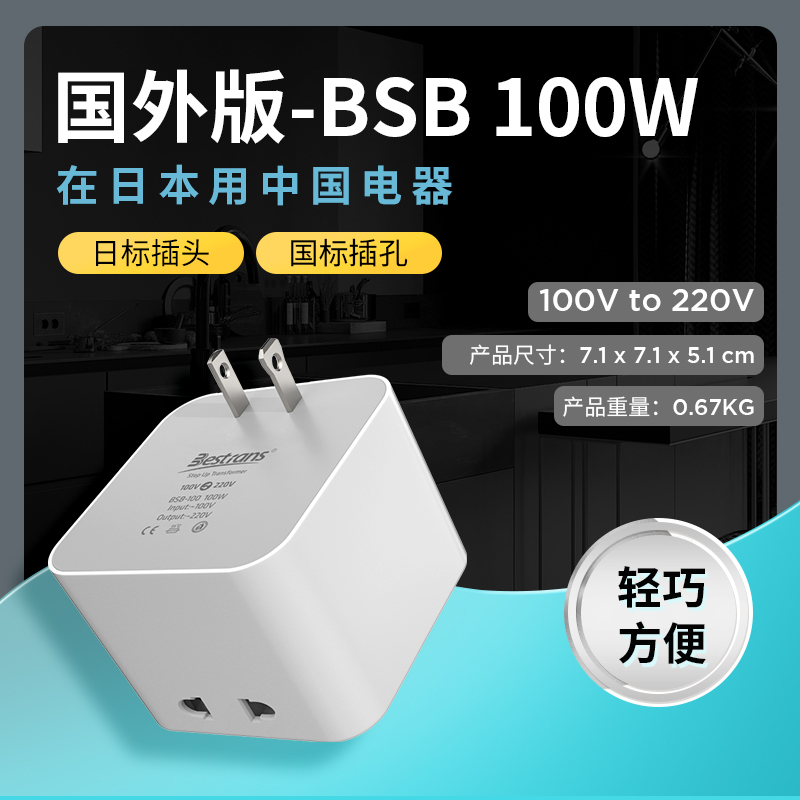 变压器220V转110V100V转220V加拿大台湾小功率电压转换器