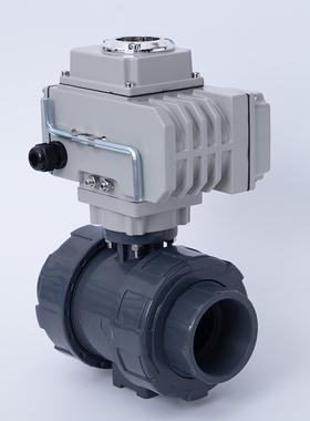 电动pvc球阀 Q911F-16S 塑料阀门耐酸耐碱腐蚀DN32 40 65 80 100