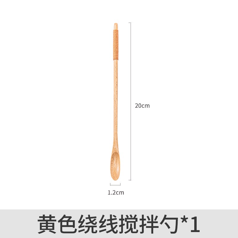 日式实木勺木质长柄搅拌勺咖啡勺蜂蜜搅拌棒原木甜品勺家用木勺子