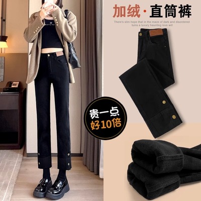 遮肉显瘦不掉色九分烟管裤高腰