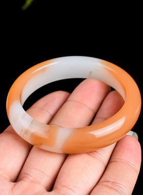 新疆和田白玉且末糖料糖女款手镯白玉羊脂玉正品手镯女款玉镯手环