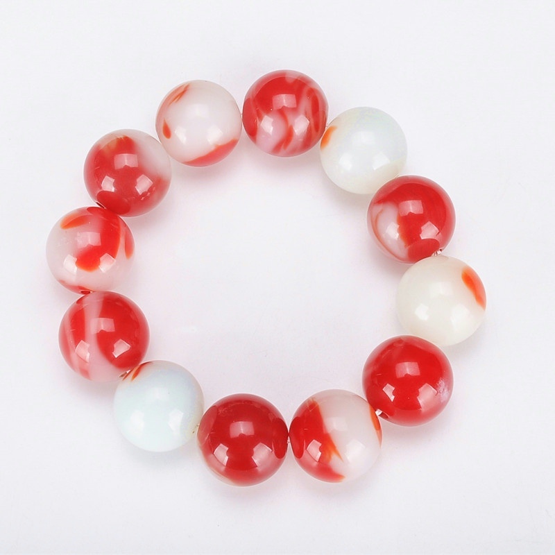 疆和田玉金丝玉鸡血羊脂玉红玉飘花戈壁玉石手链 男女款手串