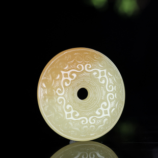 新疆和田玉糖黄口平安扣吊坠男女款玉坠仿古件玉佩玉项链玉坠牌