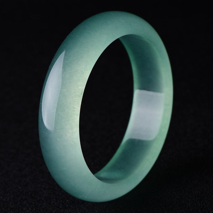 玉器油青翡翠色玉镯子满绿翠玉手镯缅甸翡翠色手镯