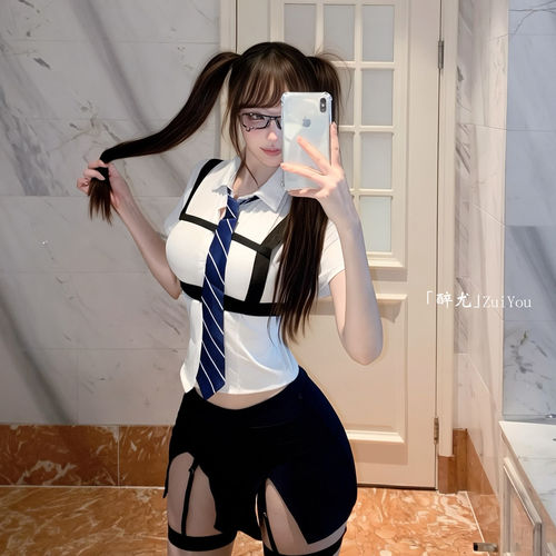 性感纯欲学院风内衣cos职场秘书制服诱惑开叉包臀裙夜店OL套装女