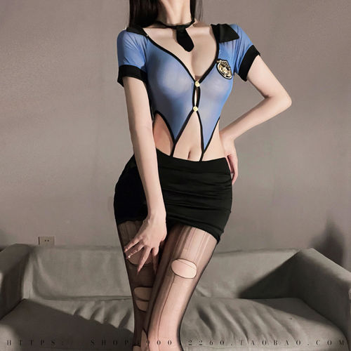 纯欲性感女警空姐cos制服角色扮演套装诱惑连体衣火辣超短包臀裙