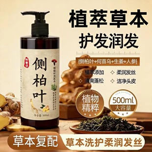 韩馨语侧柏叶洗发水控油去屑清洁护发人参生姜草本养发液500ml