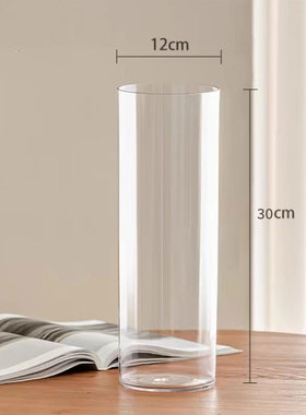 【单独打包发货不参与凑丹】30cm高12cm口径直筒透明亚克力花瓶
