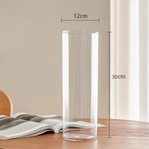 【单独打包发货不参与凑丹】30cm高12cm口径直筒透明亚克力花瓶