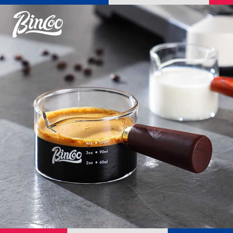 Bincoo意式咖啡萃取杯带刻度玻璃量杯浓缩杯木柄小奶盅奶罐盎司杯,餐饮具,奶罐,淘宝优惠券,粉丝福利购,淘宝优惠卷