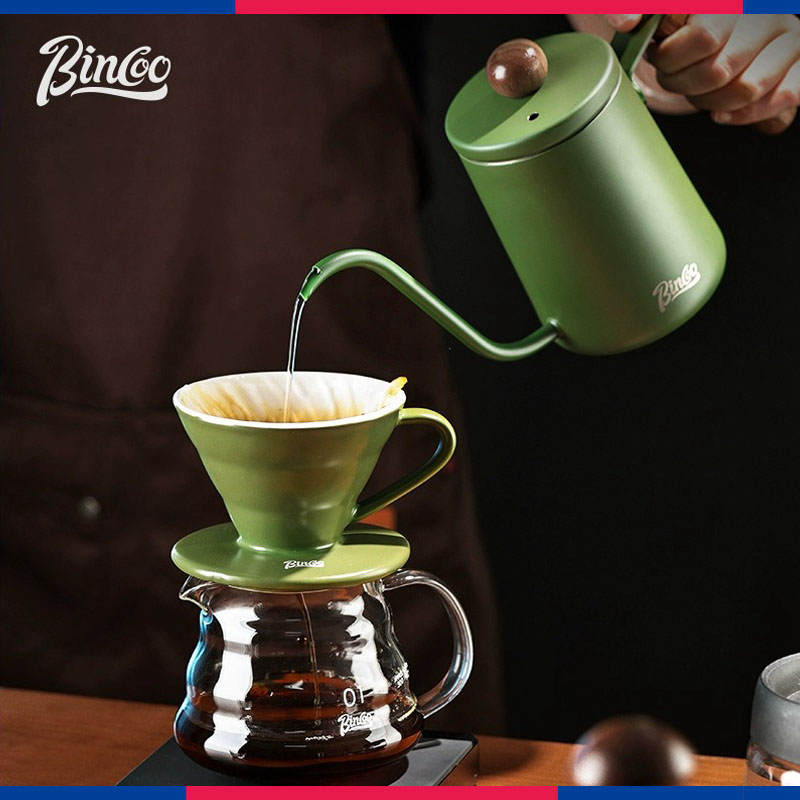 Bincoo手冲咖啡壶套装陶瓷螺纹滤杯玻璃分享壶长嘴壶家用器具全套