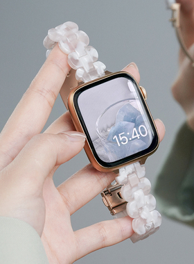 适用华为watch fit4手表椭圆树脂4pro表带fit3运动智能手环fit2女new雅致版女生透明彩虹表链透气夏天腕带