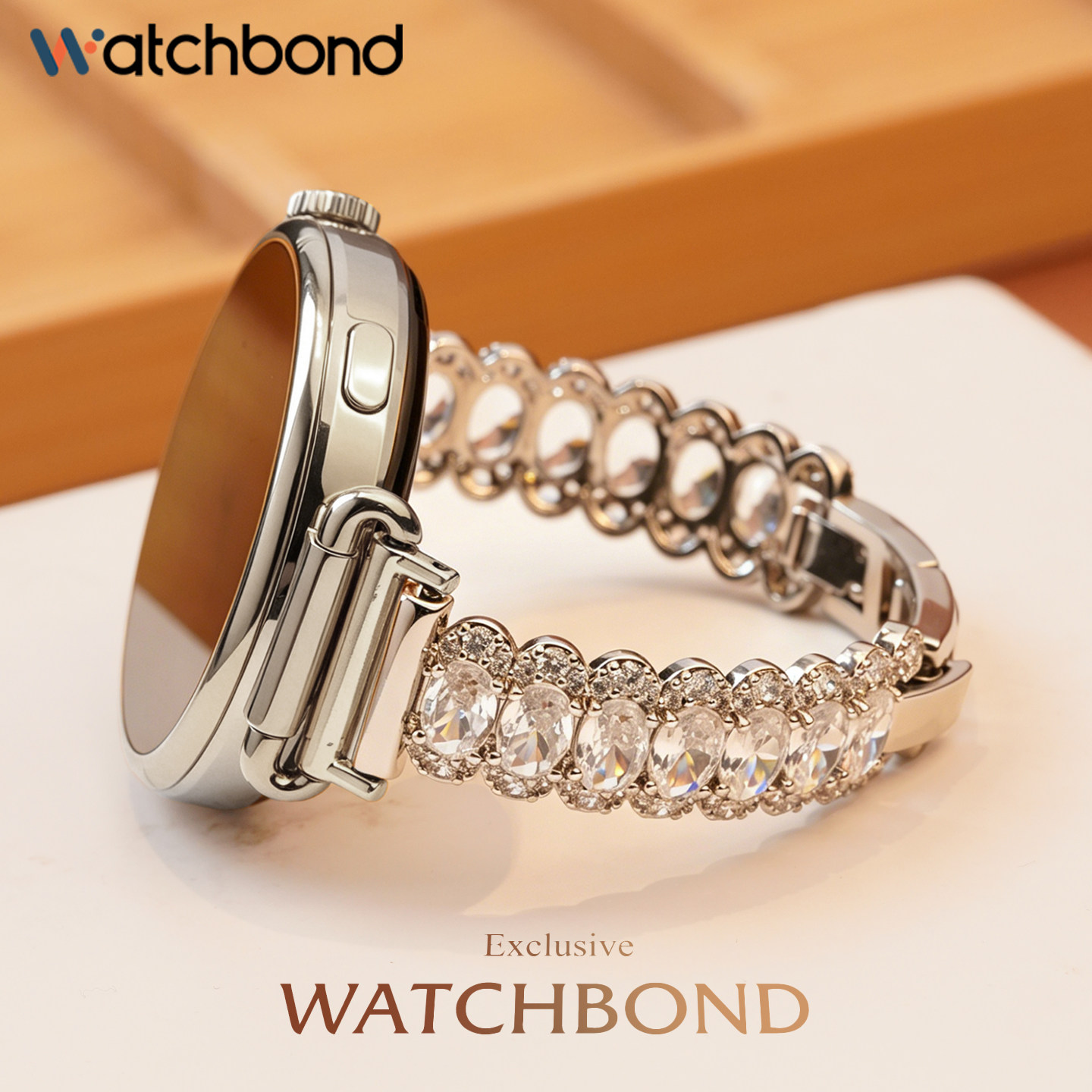 适用华为GT6手表18mm锆石全铜设计花环表带watchgt5运动5pro智能watch5女生GT4夏小香风金属腕表带高级感钻石