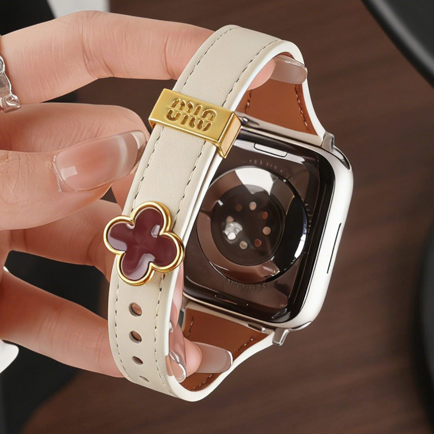 适用苹果iWatch s11手表四叶草表带applewatch s10智能腕表s9真皮秋冬s8女款酒红s7新年红s6高级感链配件42m,智能设备,智能手表手环表带/腕带,淘宝优惠券,粉丝福利购,淘宝优惠卷