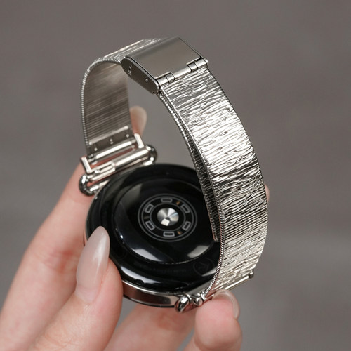 适用华为gt7手表带watchgt6不锈钢41mm肌理纹金属腕表带gt5运动watch5智能GT4女生18秋冬表链高级