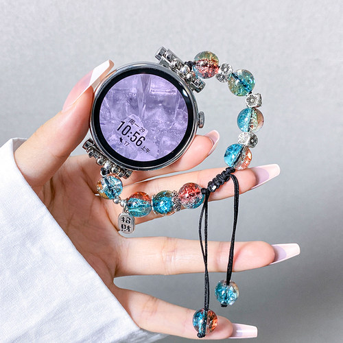 适用三星Galaxy watch 9手表带classic8/7/6/FE爆花珠新款Ultra2表带watch5pro运动watch4智能 active1/2女链