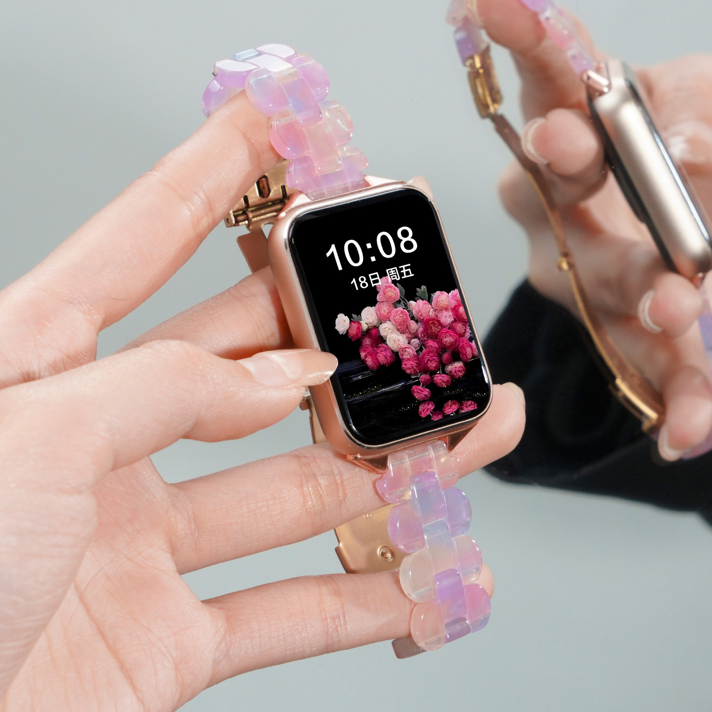 适用小米手环10pro小椭圆树脂表带9pro运动8pro智能redmi红米watch6女生夏天5表链4高级感夏季女生表链