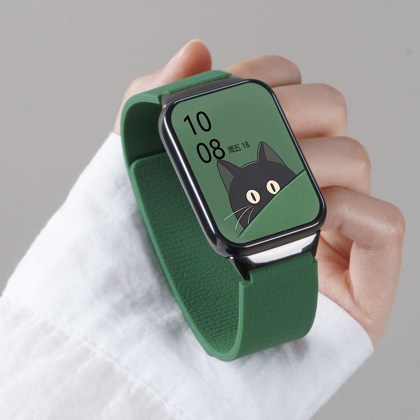 适用小米9pro手表带8pro手环荔枝纹磁吸硅胶腕表带运动智能红米redmiwatch6男士watch5高级4秋冬女生表链柔软