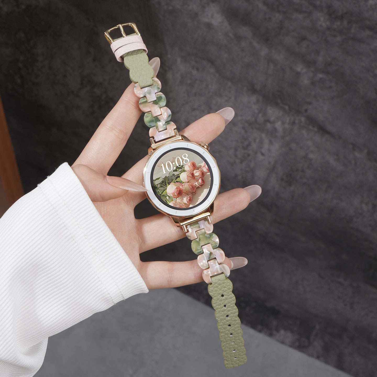 适用OPPOwatchX2mini手表带x2mini树脂拼皮腕表带运动智能手表孙颖莎同款明日金小金表配件夏季女生透气腕带