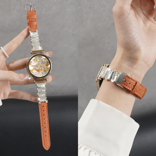 s2不规则金属镶钻拼皮watchs4秋冬s3代color2腕带s1 mini手表表带s4智能watch5腕表女款 适用小米watch